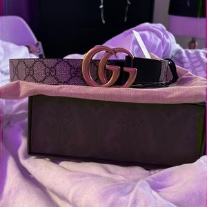 Unused black leather GG belt with Double G buckle Size: Gucci 75